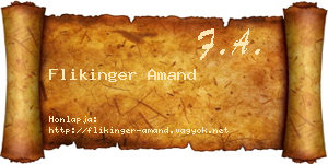 Flikinger Amand névjegykártya